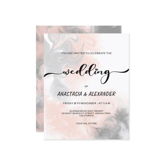 Lámina PRESUPUESTO/Elegante invitación a la boda. (Anverso/Reverso In Situ)