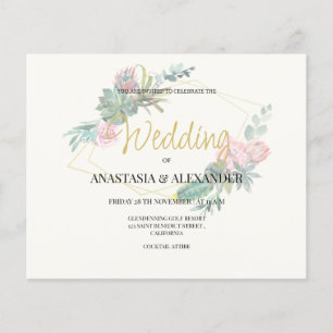 Lámina PRESUPUESTO elegante invitación a la boda. Invitac