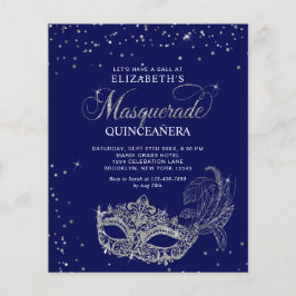 Lámina PRESUPUESTO Elegante Masquerade Plata Azul Quincea