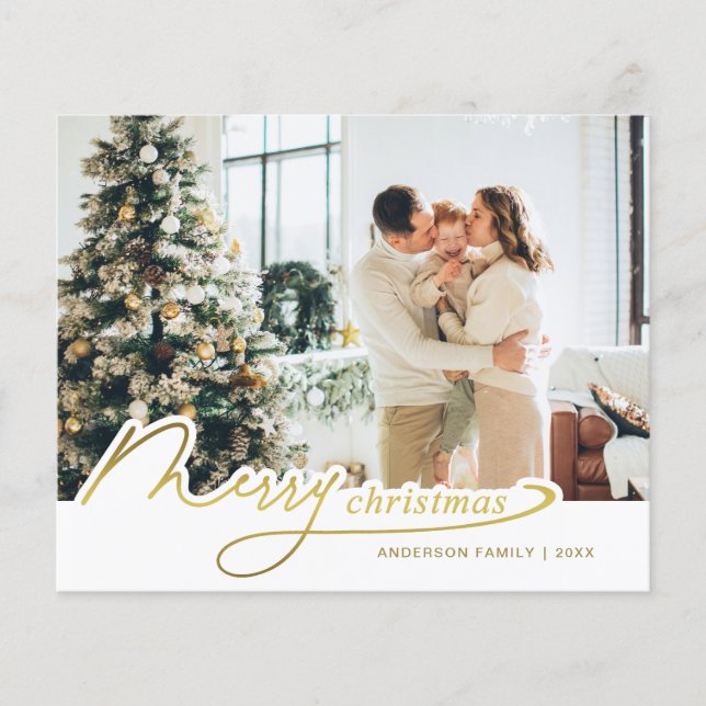 Lámina PRESUPUESTO Elegante Mínimo Oro Fotos navideñas (Anverso)