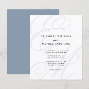 Lámina PRESUPUESTO Elegante Script Dusty Blue Monogram Bo