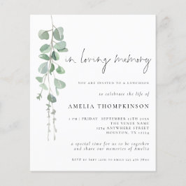 Lámina Presupuesto En La Memoria Amada Eucalyptus Invitac