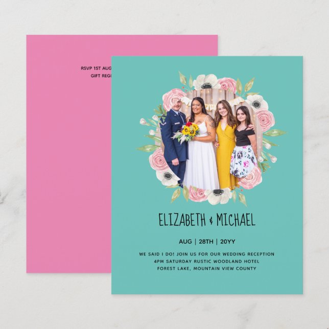 Lámina Presupuesto en tendencia FOTOS Invitaciones de bod (Anverso / Reverso)