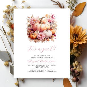 Lámina Presupuesto Es un Chica de calabazas rosadas caen 