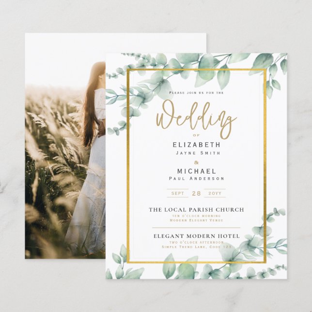 Lámina Presupuesto Eucalipto Boda INVITE (Anverso / Reverso)