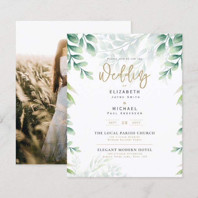 Lámina Presupuesto Eucalipto Boda INVITE (Anverso / Reverso)