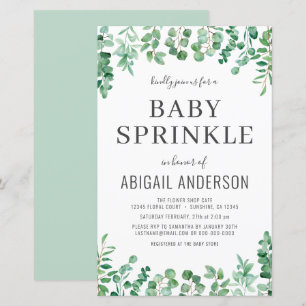 Lámina Presupuesto Eucalyptus Bebé Sprinkle Ducha Invitac