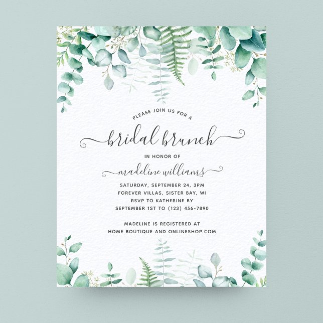 Lámina PRESUPUESTO Eucalyptus Green Brunch Bridal Brunch (Subido por el creador)