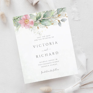 Lámina Presupuesto Eucalyptus Greenery Gold Save The Date