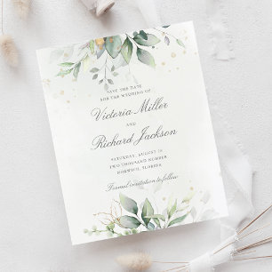 Lámina Presupuesto Eucalyptus Greenery Gold Save The Date