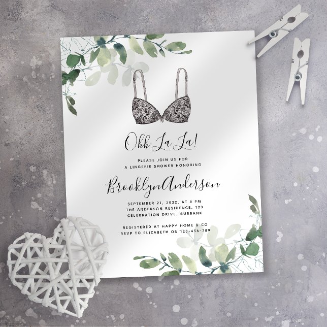 Lámina PRESUPUESTO Eucalyptus Lingerie Shower Invitación (Subido por el creador)