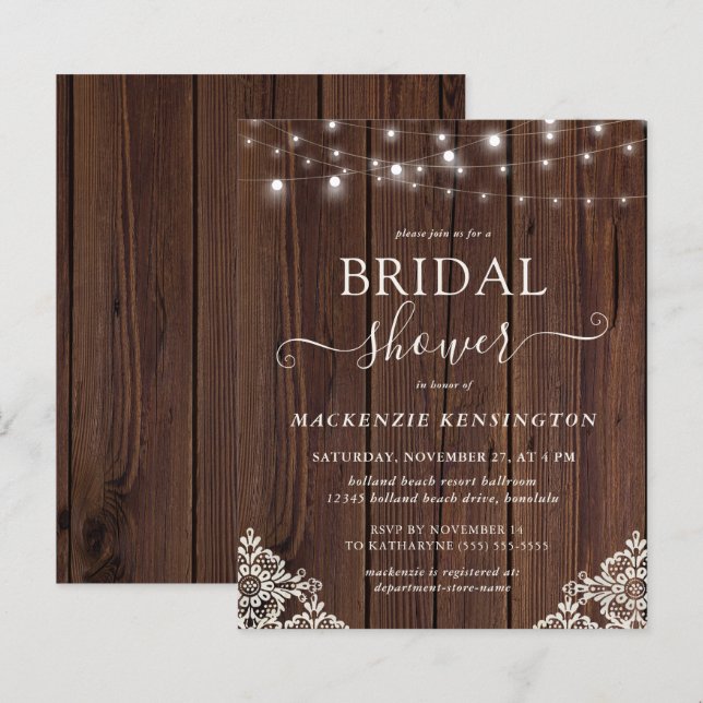 Lámina PRESUPUESTO Farmhouse Wood Lights Lace Bridal Show (Anverso / Reverso)