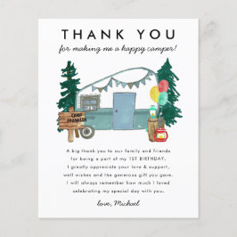 Lámina Presupuesto Feliz Camping Gracias Cumpleaños