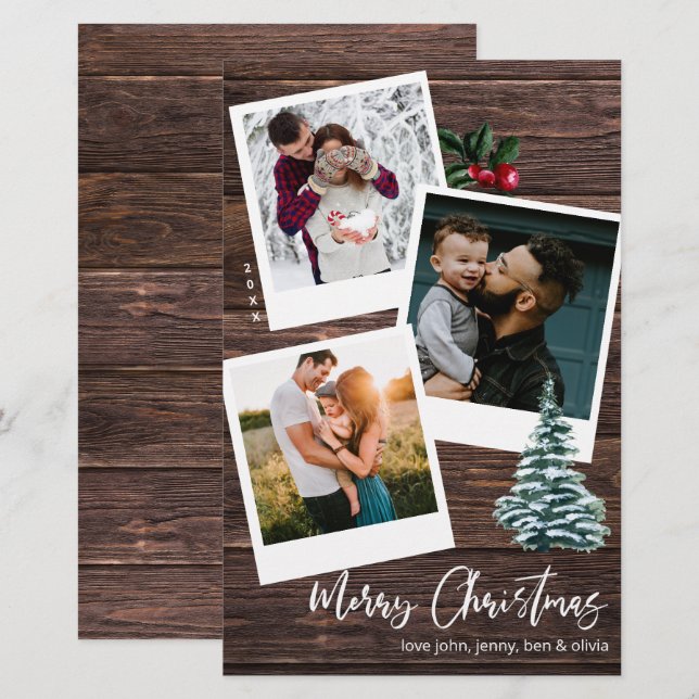 Lámina Presupuesto Feliz Navidad 3 Foto Instantánea Rústi (Anverso / Reverso)