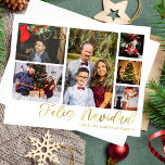 Lámina Presupuesto Feliz Navidad Gold 6 Foto<br><div class="desc">** EL PAPEL SATÍN ES PAPEL DELGADO. ACTUALIZAR EL PAPEL PARA UN PAPEL DE TARJETA MÁS ESPESO. TIENE UNA OPCIÓN PARA ENVELOPES. *** Ahorra dinero en invitaciones con esta invitación más pequeña que tiene una opción para sobres. Envía algunas alegría navideñas con tus tarjetas navideñas navideñas navideñas navideñas de oro...</div>