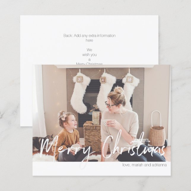 Lámina Presupuesto Feliz Navidad Moderna Foto de escritur (Anverso / Reverso)