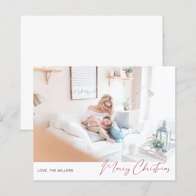 Lámina Presupuesto Feliz Navidad Moderna Foto Minimalista (Anverso / Reverso)