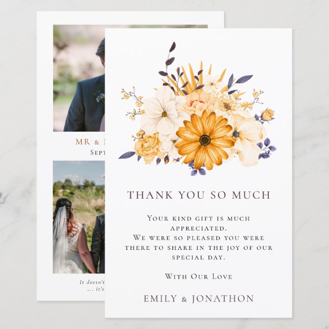 Lámina PRESUPUESTO Floraciones Amarillas Boda 3 Foto Cita (Anverso / Reverso)