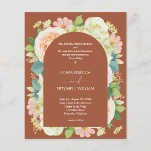 Lámina Presupuesto Floral Código QR Boda Terracota Invita