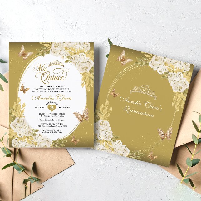 Lámina PRESUPUESTO Floral Oro Blanco Tiara Mis Quinceañer (Subido por el creador)
