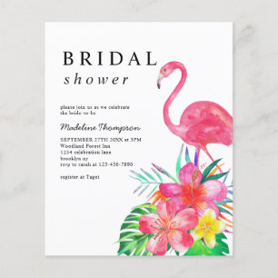 Lámina PRESUPUESTO Floral Tropical Flamingo Bridal Shower