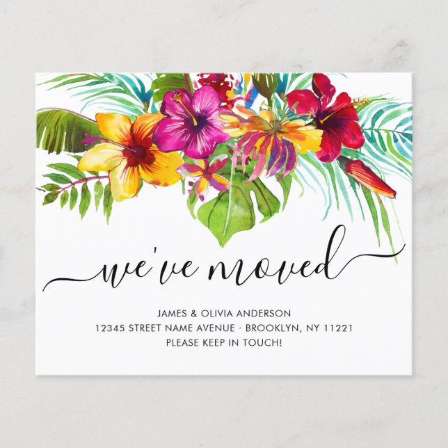 Lámina Presupuesto Floral tropical nos hemos mudado de nu (Anverso)