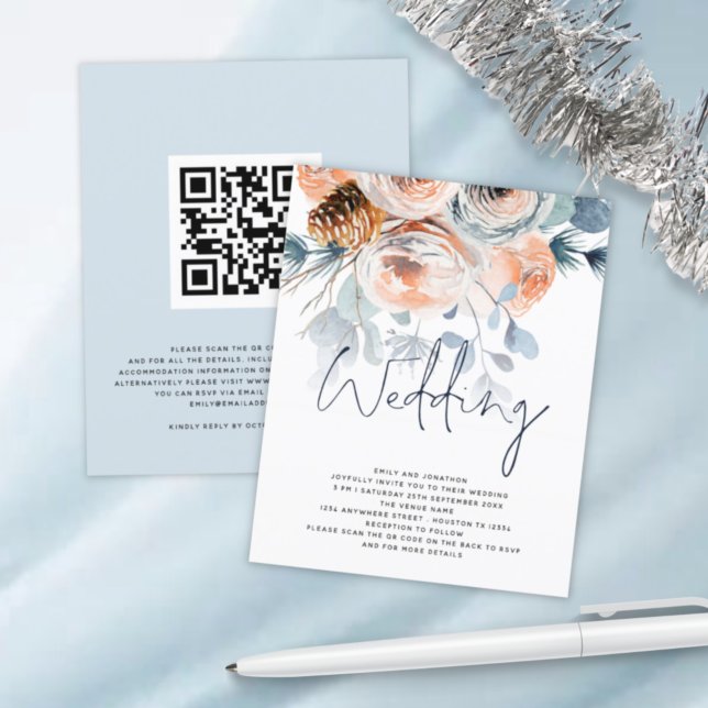 Lámina PRESUPUESTO Florales de invierno QR Código Invitac (Subido por el creador)