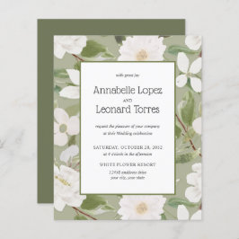 Lámina PRESUPUESTO Flores blancas Chic deja amarillo Boda