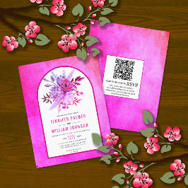 Lámina PRESUPUESTO Flores QR código magenta invitación a