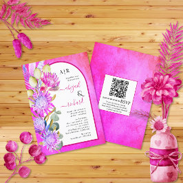 Lámina PRESUPUESTO Flores secas Invitación a la boda QR m