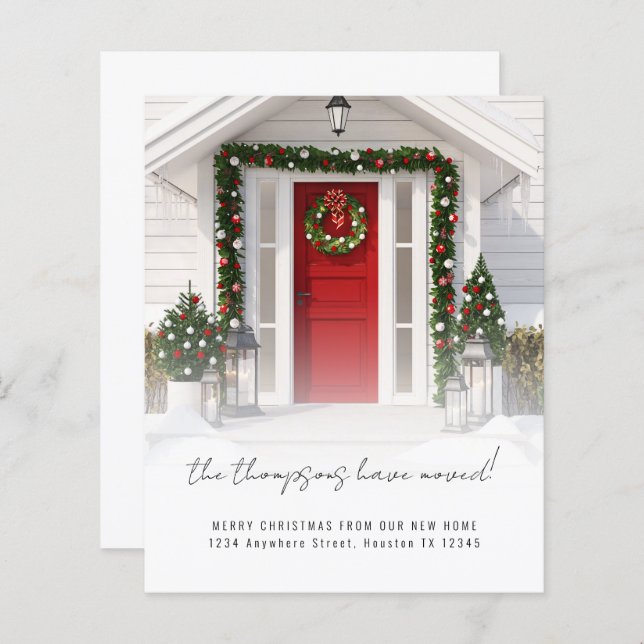 Lámina PRESUPUESTO Foto moderna Feliz Navidad Nueva casa (Anverso / Reverso)