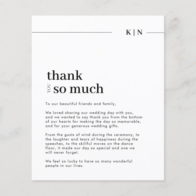 Lámina Presupuesto Foto simple Monograma Boda Gracias (Anverso)