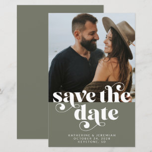 Lámina PRESUPUESTO Foto verde oliva moderna Save the Date
