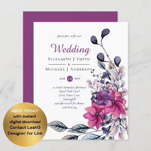 Lámina PRESUPUESTO Fuchsia Invitaciones a una boda rosada