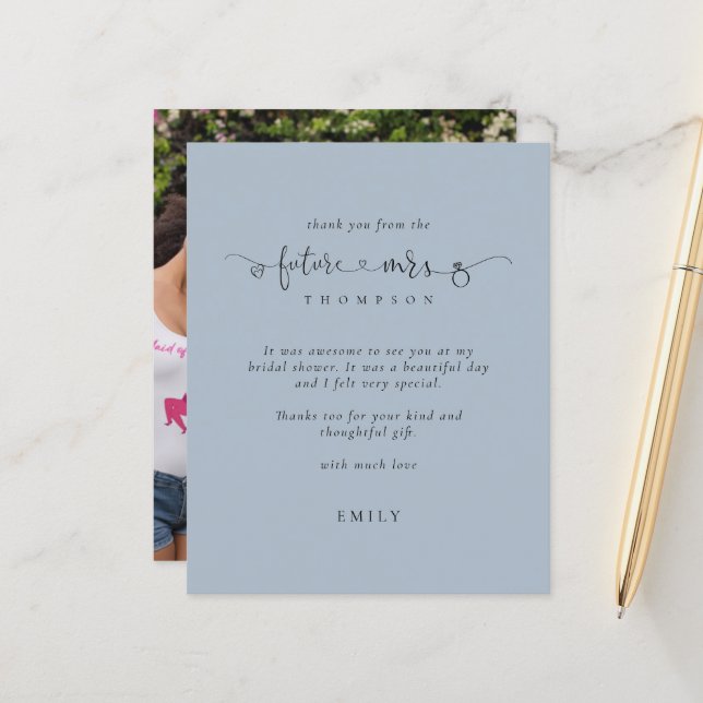 Lámina Presupuesto Futuro Sra. Foto Bridal Shower Blue Gr (Anverso/Reverso In Situ)