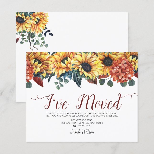 Lámina Presupuesto Girasol he movido Invitación en movimi (Anverso / Reverso)