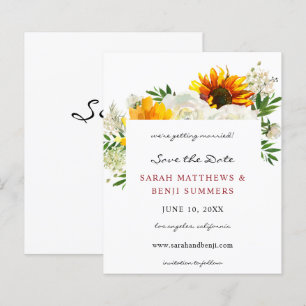 Lámina Presupuesto Girasol y W Floral Artsy Save the Date