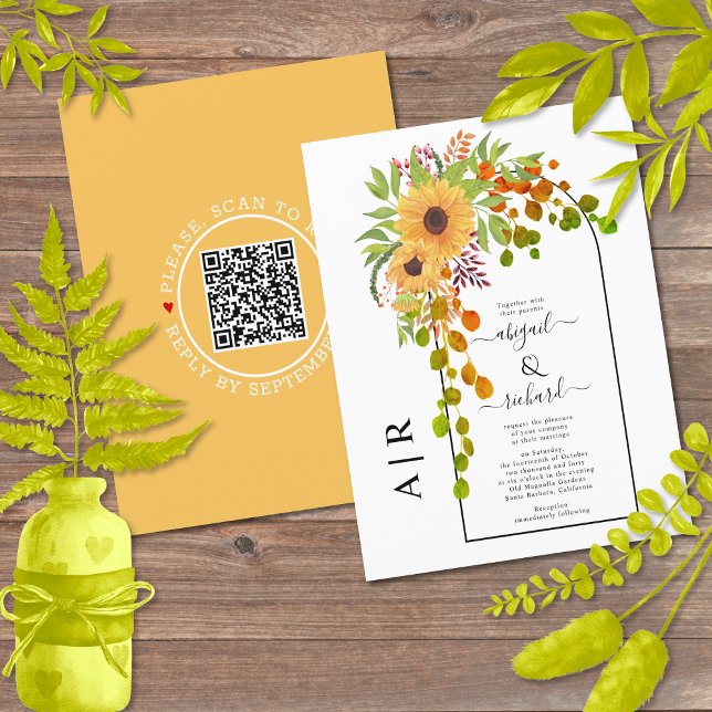 Lámina PRESUPUESTO Girasoles código QR otoño invitación a (Subido por el creador)