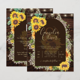 Lámina PRESUPUESTO Girasoles Luces Encaje Boda INVITACIÓN