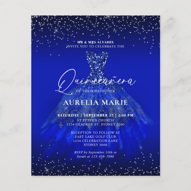 Lámina PRESUPUESTO Glam Silver Blue Princess Vestido Quin (Anverso)