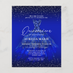 Lámina PRESUPUESTO Glam Silver Blue Princess Vestido Quin