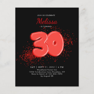 Lámina PRESUPUESTO Globos negros rojos Confetti Adultos C