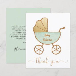 Lámina Presupuesto Gracias Baby Shower Mint Green Carriag