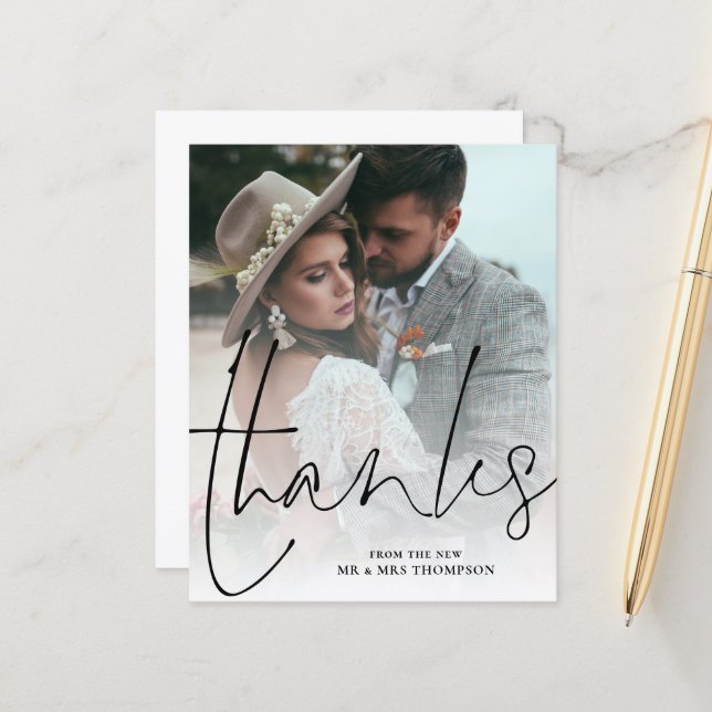 Lámina Presupuesto Gracias Boda De Fotografía De Recién M (Anverso/Reverso In Situ)