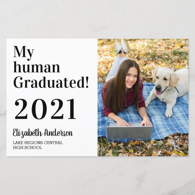 Lámina Presupuesto Graduación de Foto de Perro Humano Gra (Anverso)