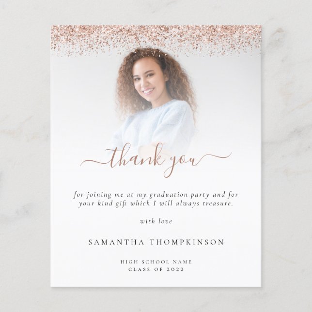 Lámina Presupuesto Graduación Foto Rosa Dorado Brillante  (Anverso)