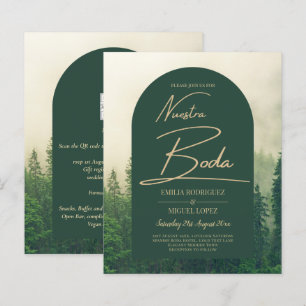 Lámina PRESUPUESTO Green Forest Pine Trees Boda BODA INVI