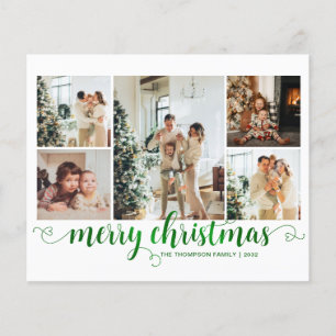 Lámina PRESUPUESTO Green Merry Christmas Heart Script 5 P