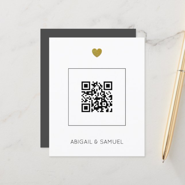 Lámina Presupuesto: gris oscuro código QR todo en un Boda (Anverso/Reverso In Situ)