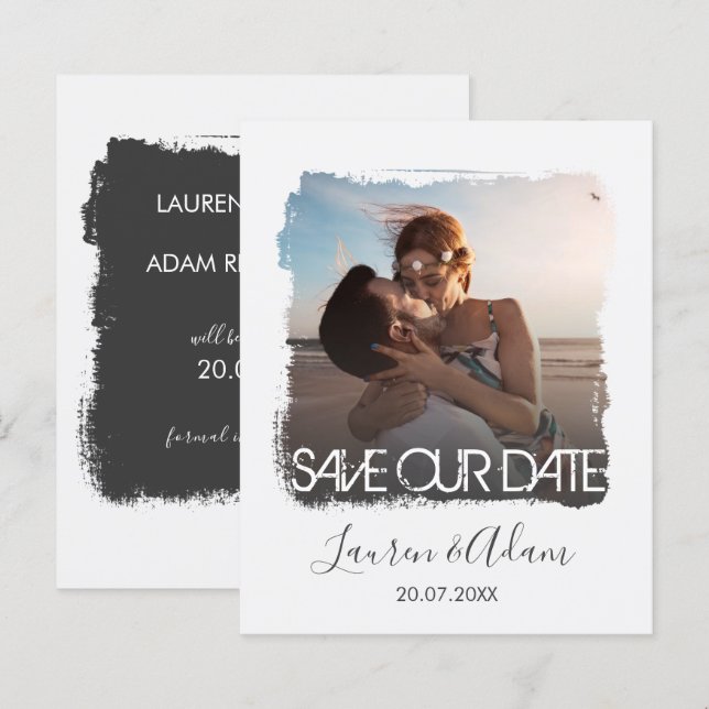 Lámina Presupuesto Guardar La Invitación Del Boda De Foto (Anverso / Reverso)